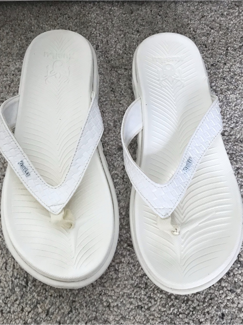 White Women’s Flip Flop Sandals - Cushioned Everyday Comfort